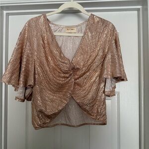 Love Fool Shimmering Rose Gold Blouse